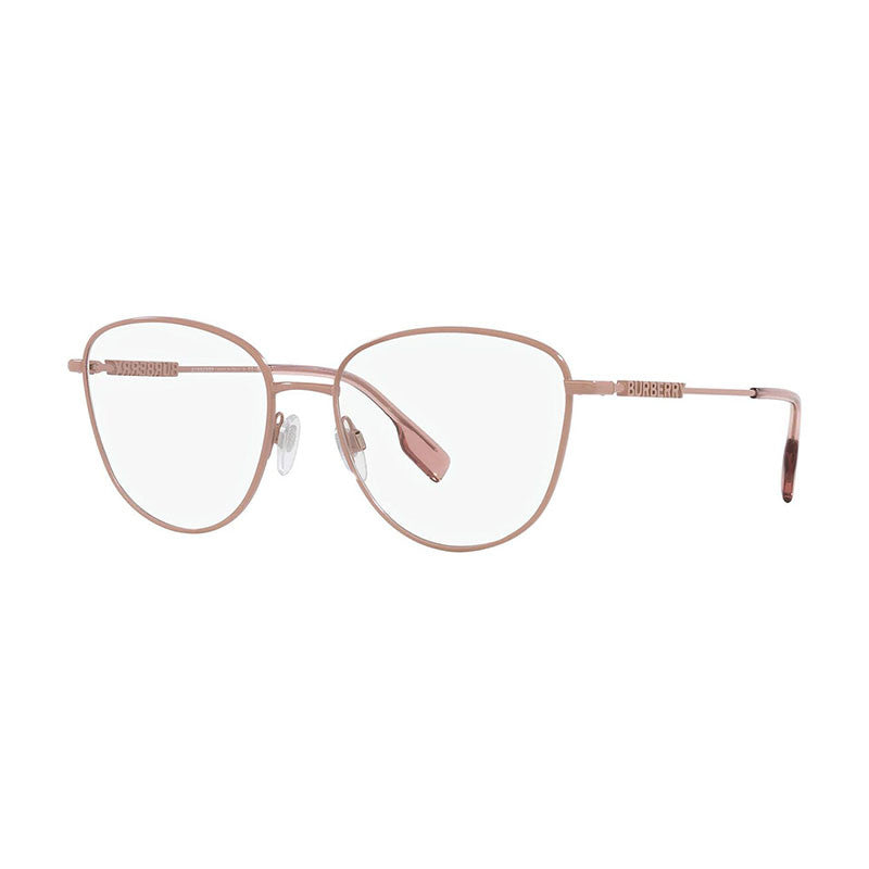 Burberry Eyeglasses Cat Eye Full Rim, Pink Frame and Clear Demo Lenses Lens BE13761343