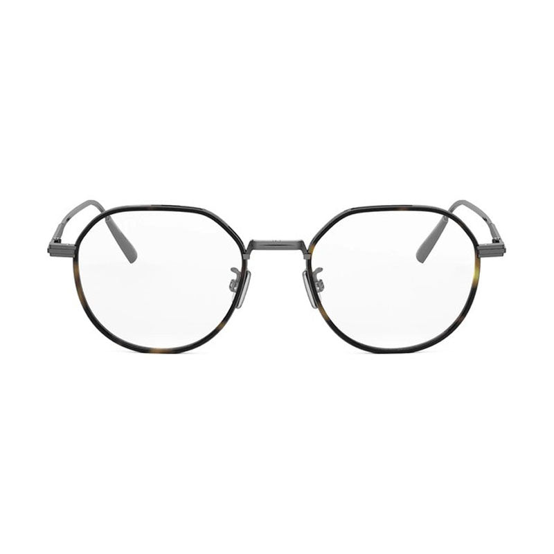 Dior Eyeglasses Square Full Rim, Shiny Dark Ruthenium Frame and Clear Demo Lens Lens DIORBLACKSUITOR3U7600