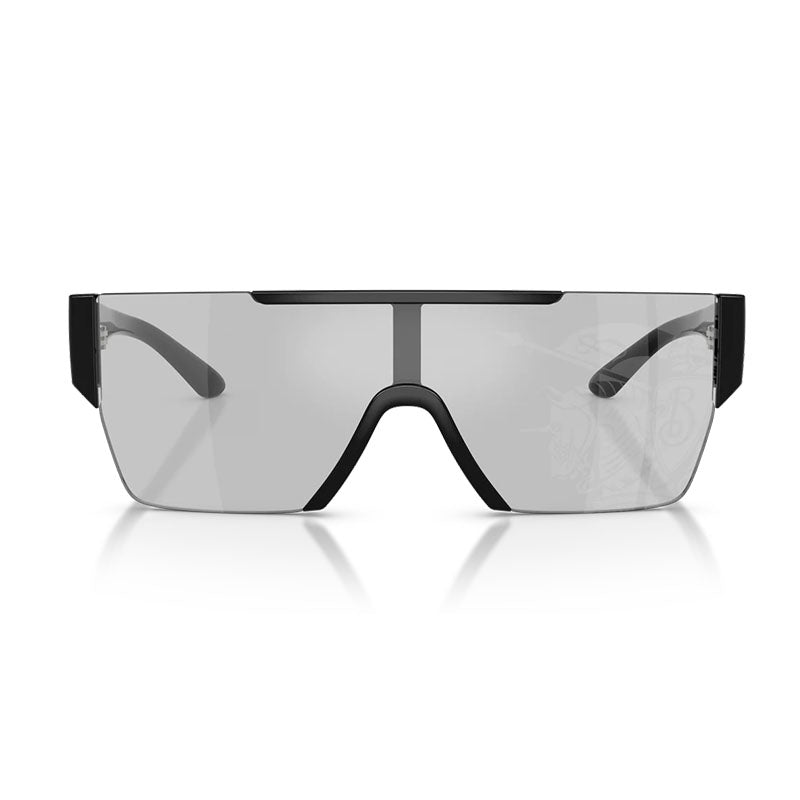 Burberry Sunglasses Square Semi Rim, Shiny Black Frame and Light Grey Tampo Silver Mirror Lens BE42913001/69
