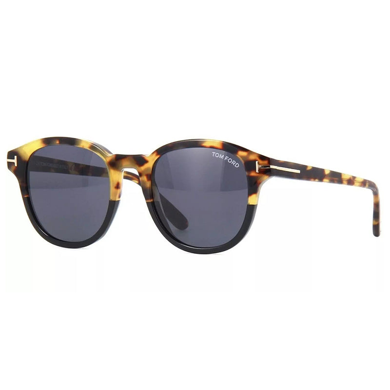 Tom Ford Sunglasses Round Full Rim, Havana Frame and Smoke Lens FT075256A