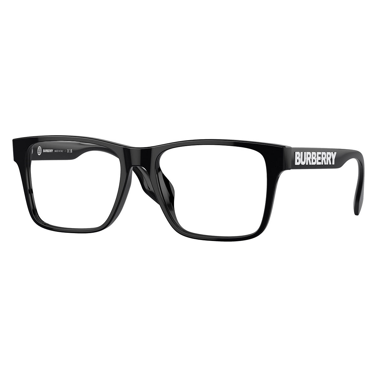Burberry Eyeglasses Rectangle Full Rim, Black Frame and Clear Demo Lenses Lens BE2393D3001