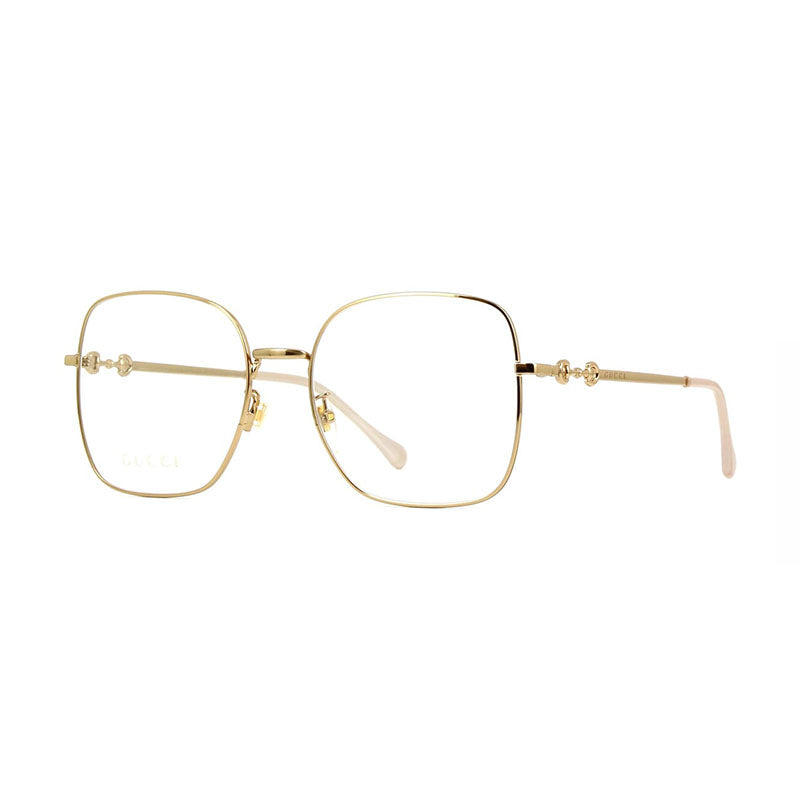 Gucci Eyeglasses Square Full Rim, Gold Frame and Clear Demo Lenses Lens GG0883OA001