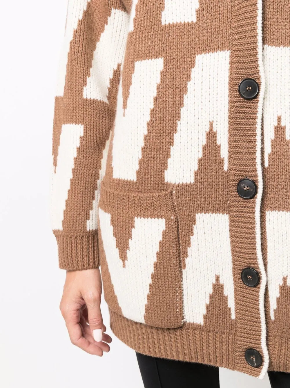 Valentino Garavani Logo-Intarsia Virgin Wool Cardigan
