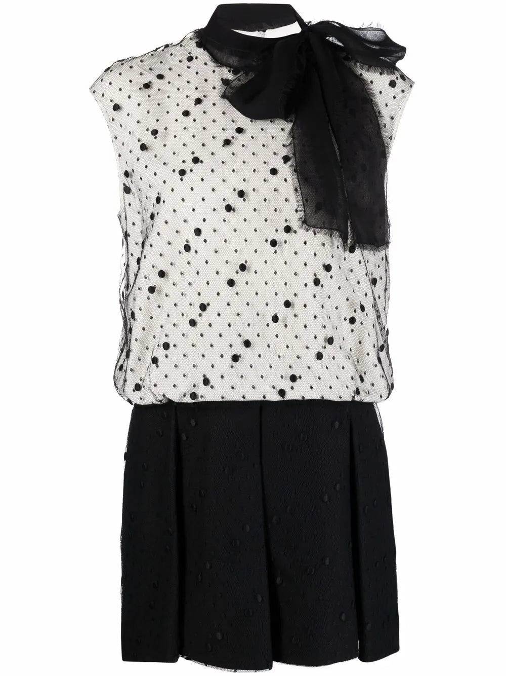 Valentino Garavani Pussy-Bow Polka Dot Dress