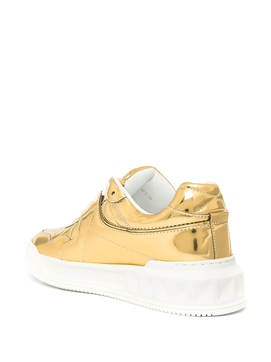 Valentino Garavani One Stud Mirror-Finish Sneakers
