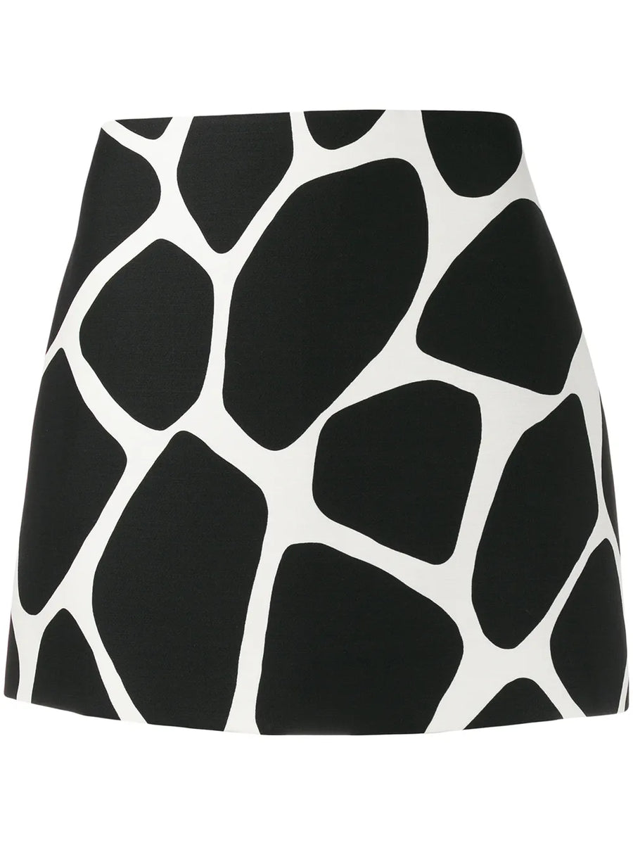 Valentino Garavani Giraffe Print Fitted Mini Skirt
