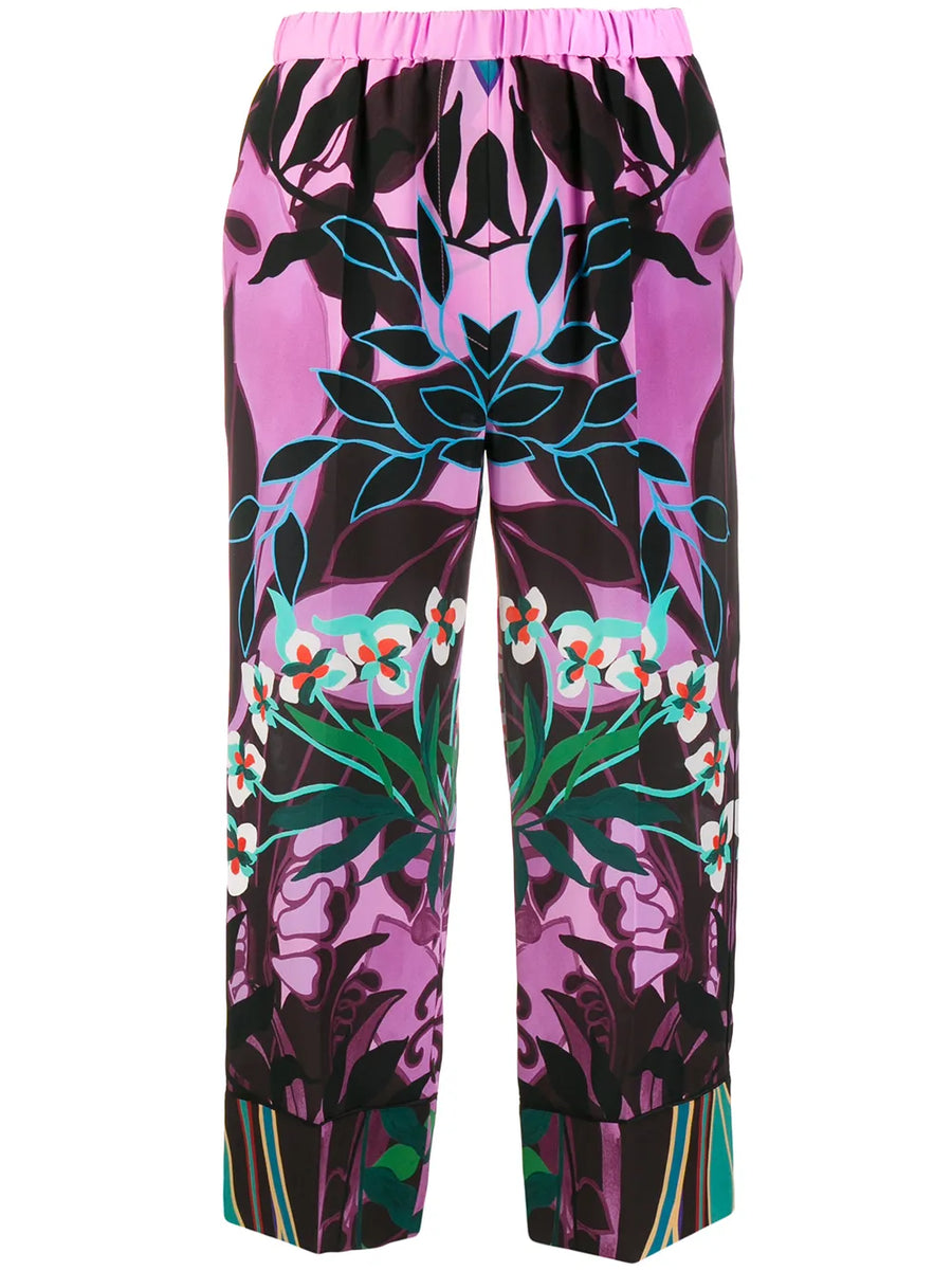 Valentino Garavani Mirrored Orchid Print Culottes