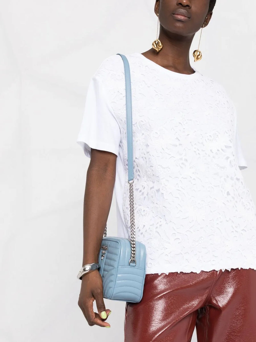Valentino Garavani Logo Print Lace-Panel T-Shirt