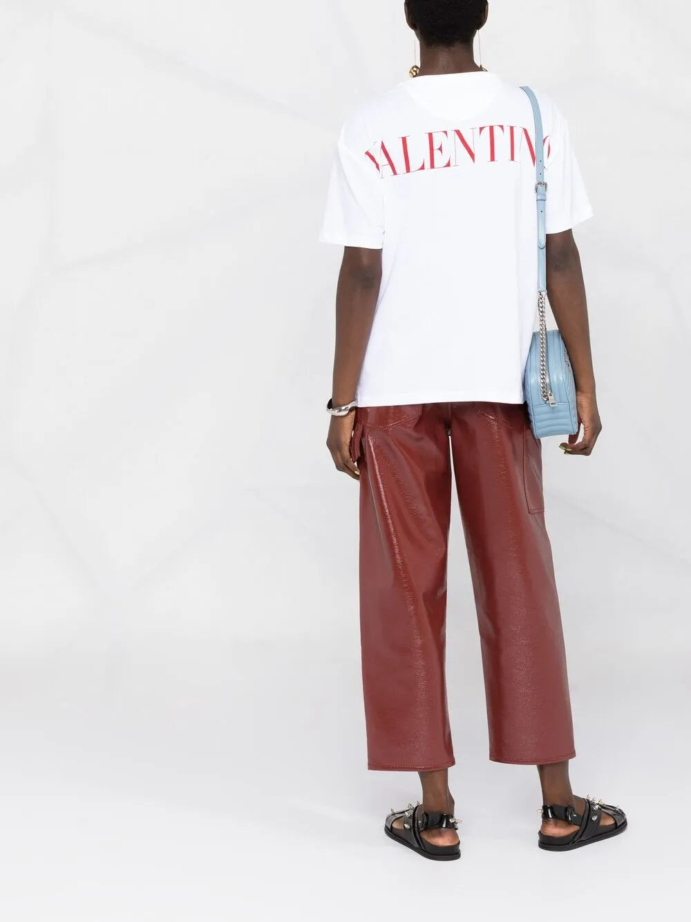Valentino Garavani Logo Print Lace-Panel T-Shirt