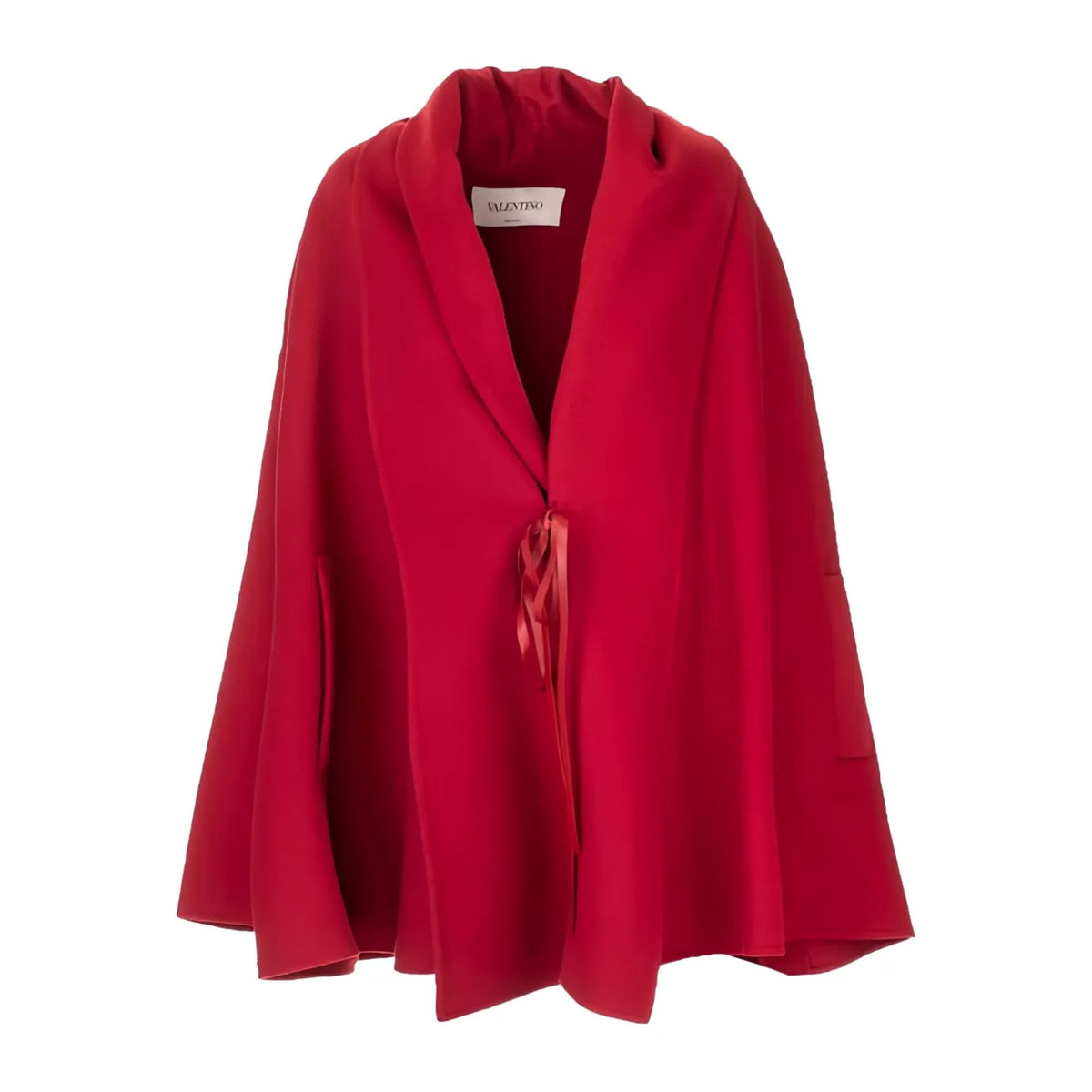 Valentino Garavani Ribbon-Detail Cape Coat