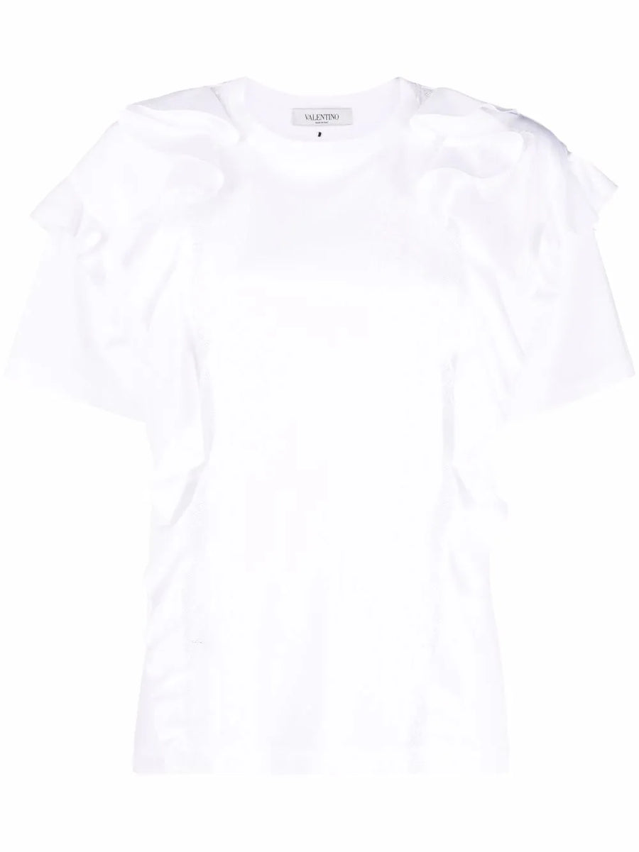 Valentino Garavani Ruffle-Trim Short-Sleeve T-Shirt
