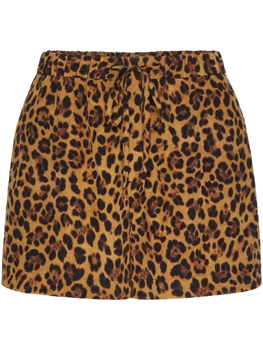 Valentino Garavani Animalier Crepe De Chine Shorts
