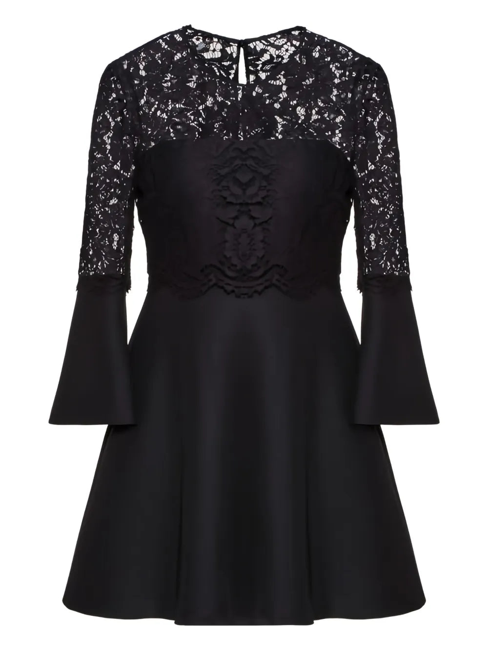 Valentino Garavani Lace-Paneled Flared Dress