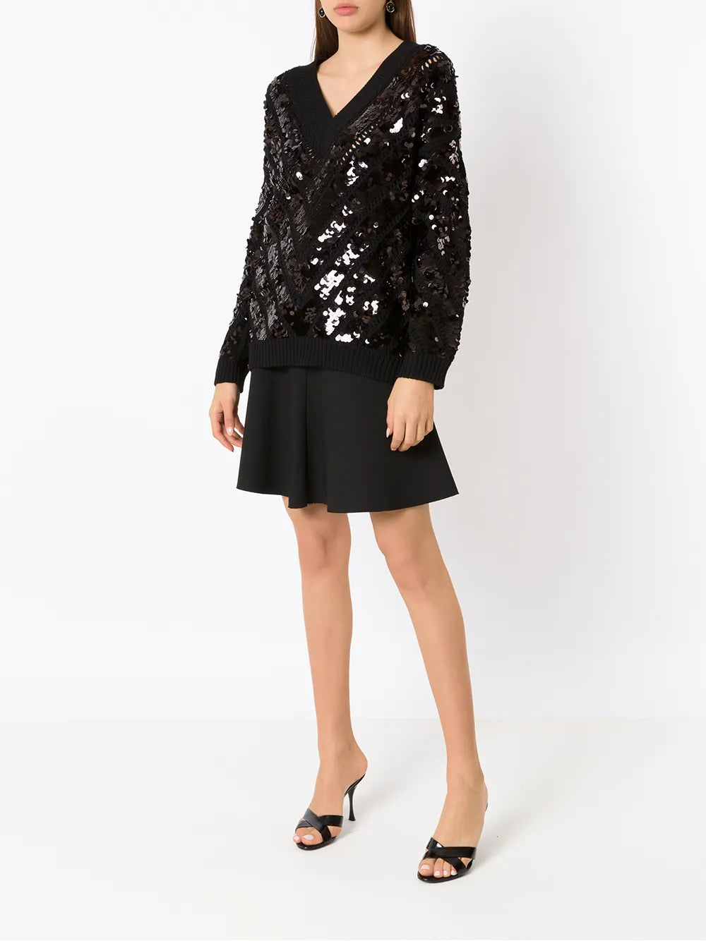 Valentino Garavani Sequin-Embellished V-Neck Jumper