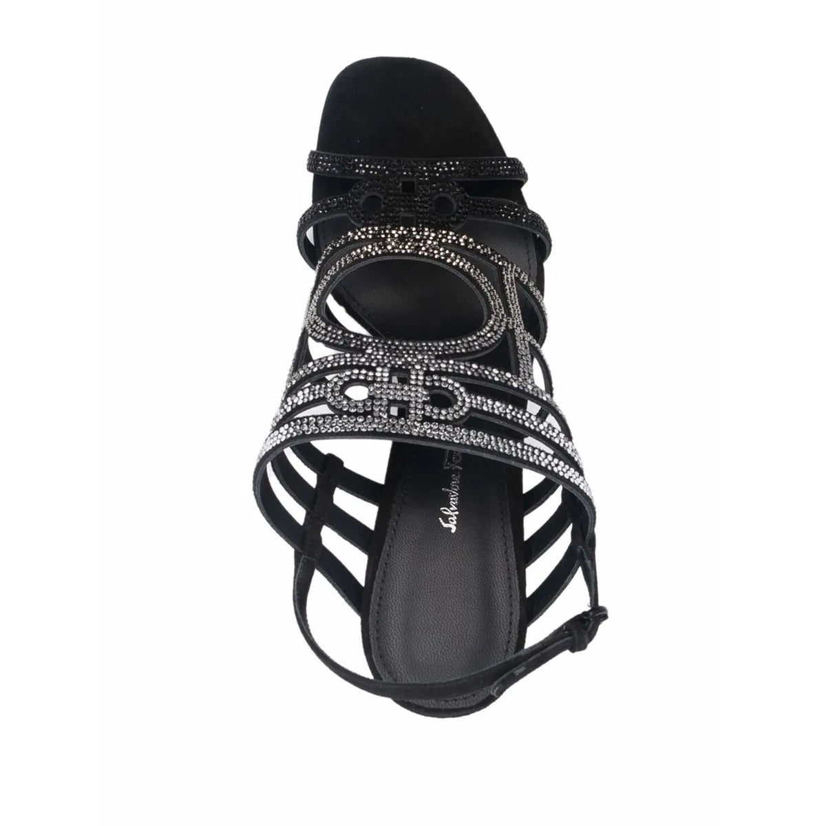 Ferragamo Crystal-Embellished Block-Heel Sandals