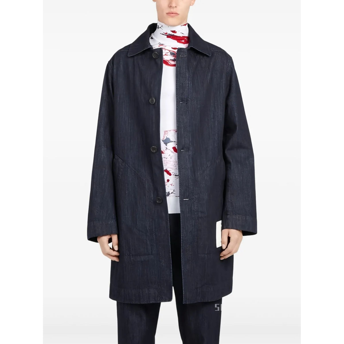 Ferragamo Denim Buttoned Coat