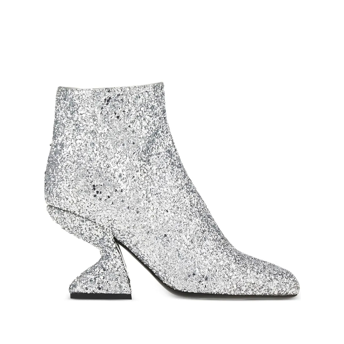 Ferragamo Glitter-Effect Sculpted-Heel Ankle Boots