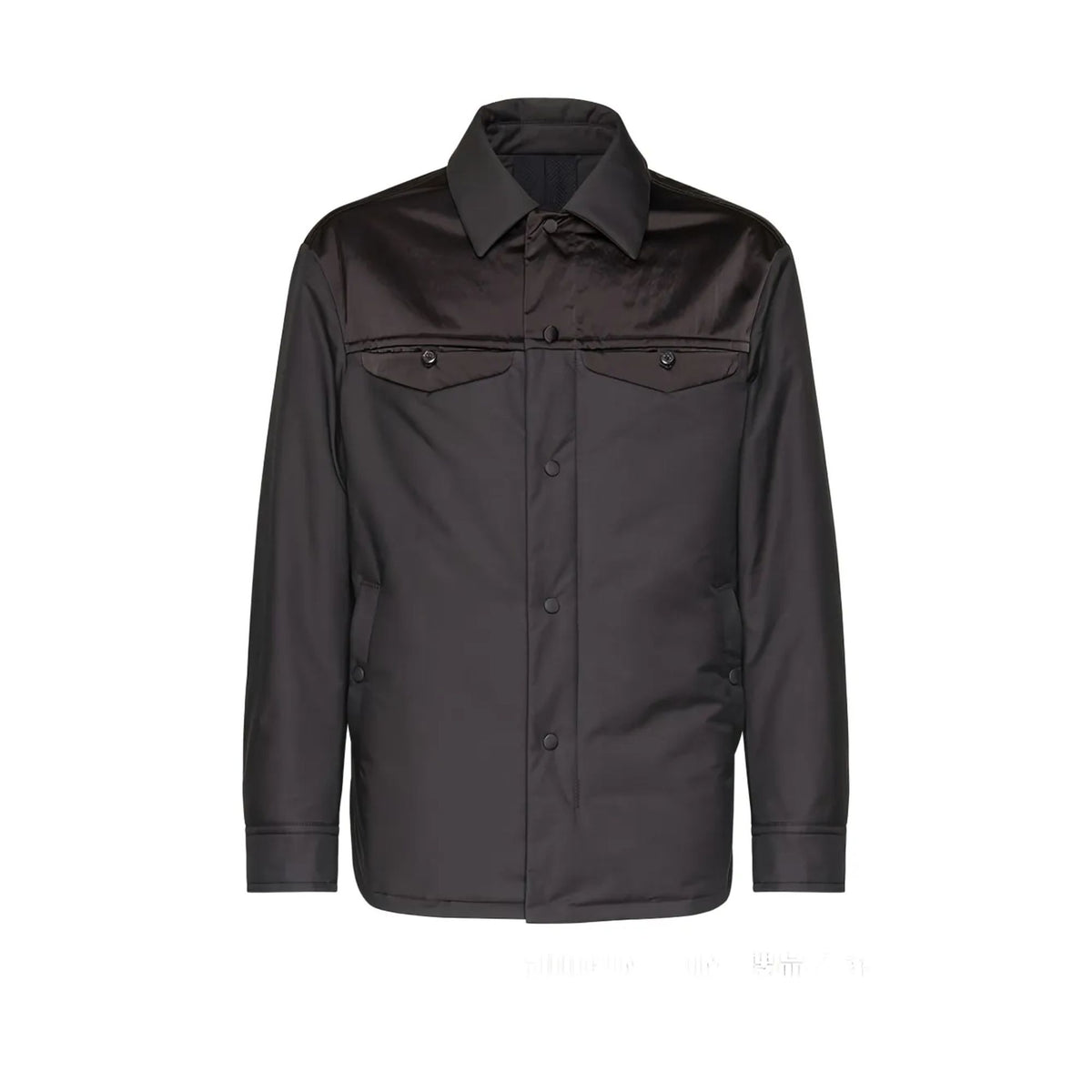 Ferragamo Satin-Panel Shirt Jacket