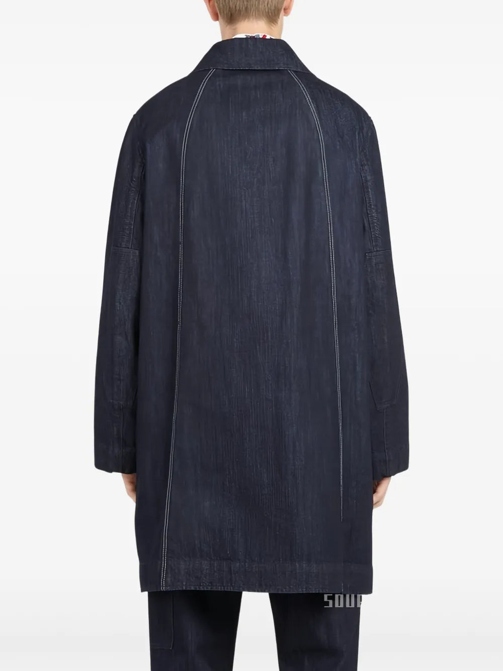 Ferragamo Denim Buttoned Coat