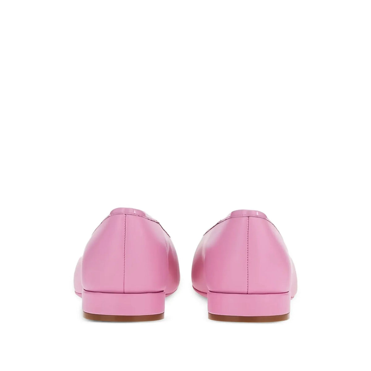 Ferragamo Buckle Leather Ballerina Flats