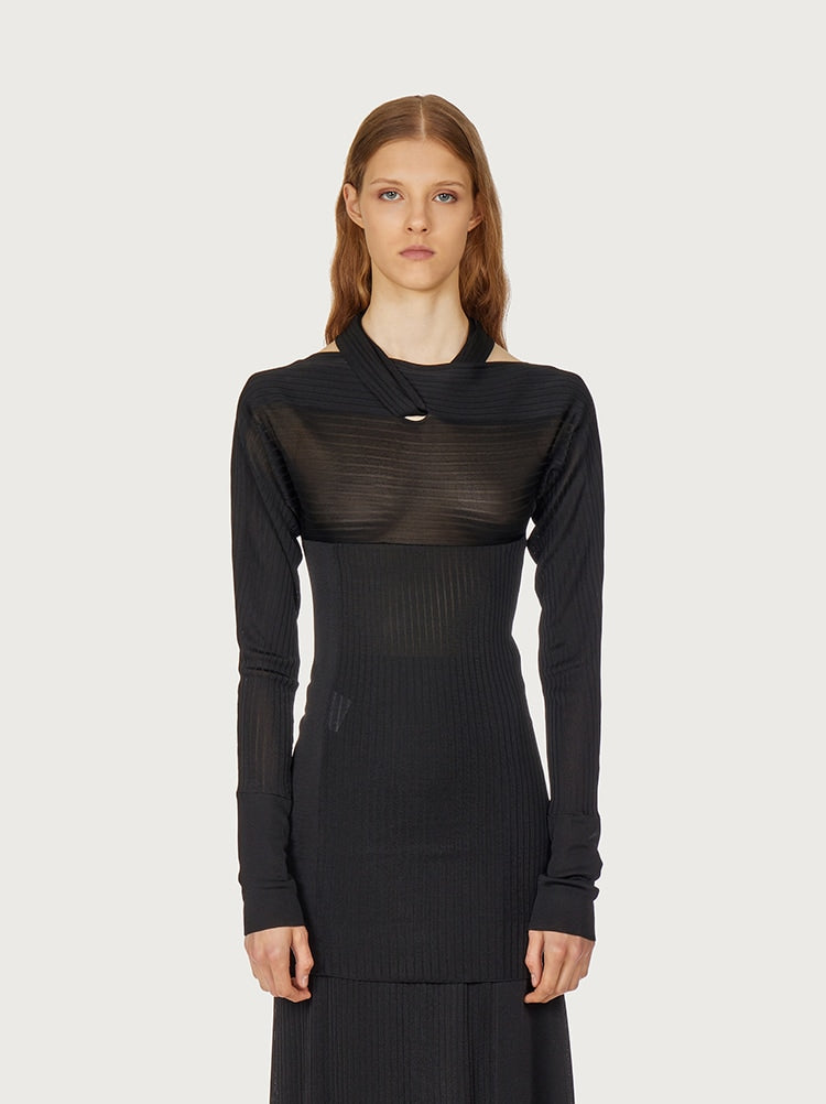 Ferragamo Long Sleeves Fantasy-Neck