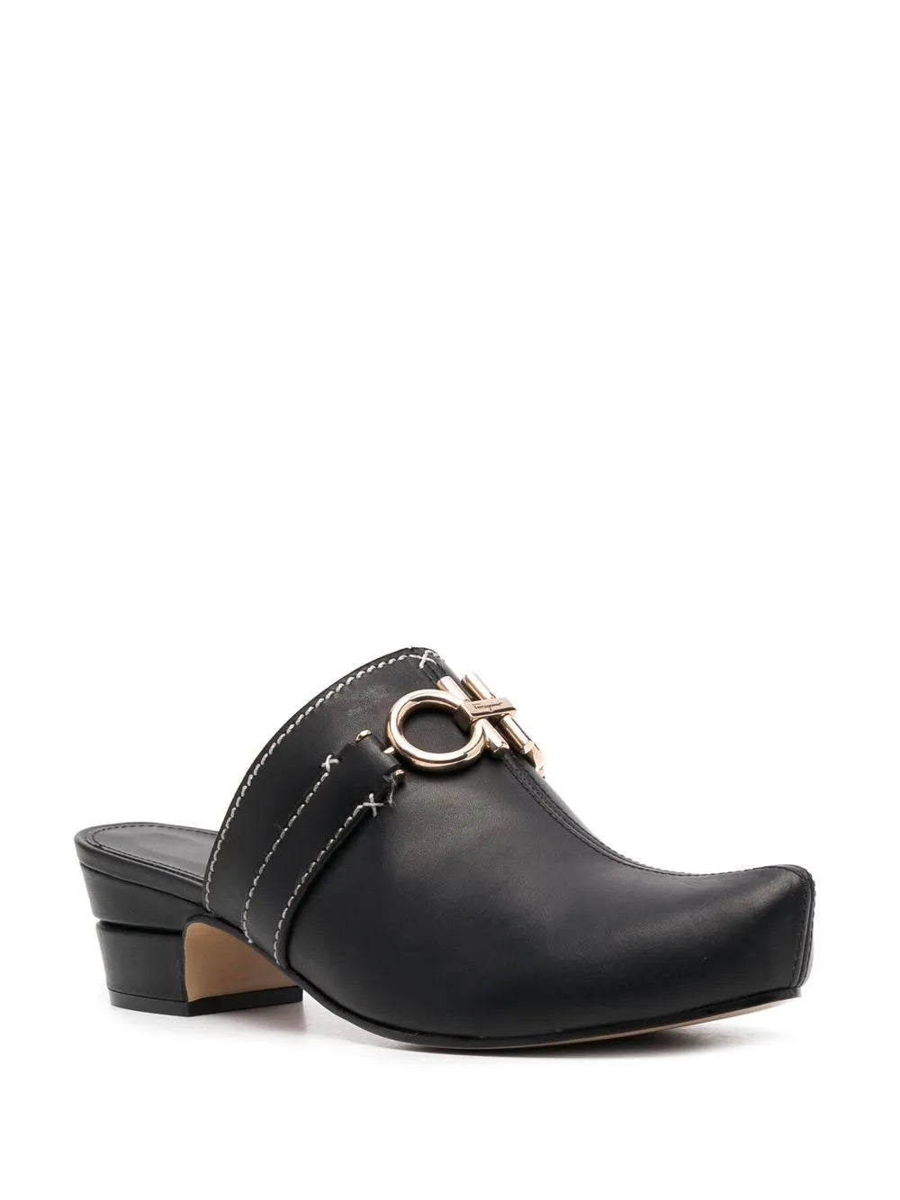 Ferragamo Gancini Leather Mules