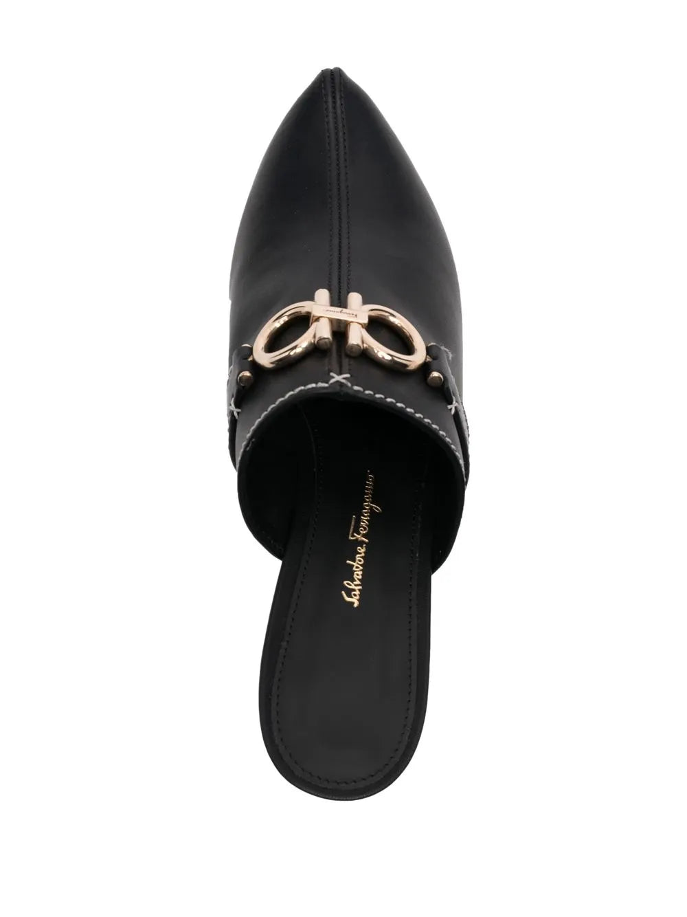 Ferragamo Gancini Leather Mules