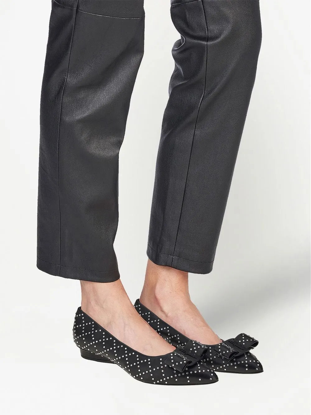 Ferragamo Viva Rhinestone-Embellished Flat Pumps