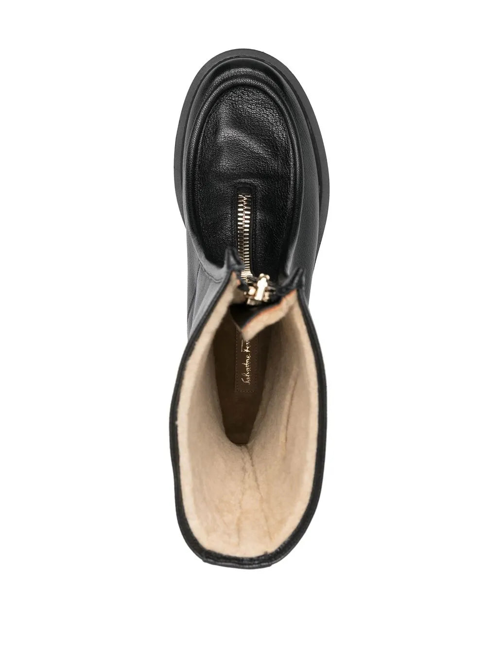 Ferragamo 50Mm Zip-Front Leather Boots