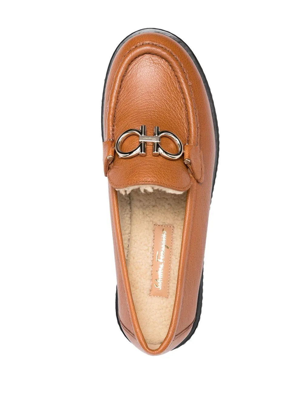 Ferragamo Rolo Shearling-Lined Loafers