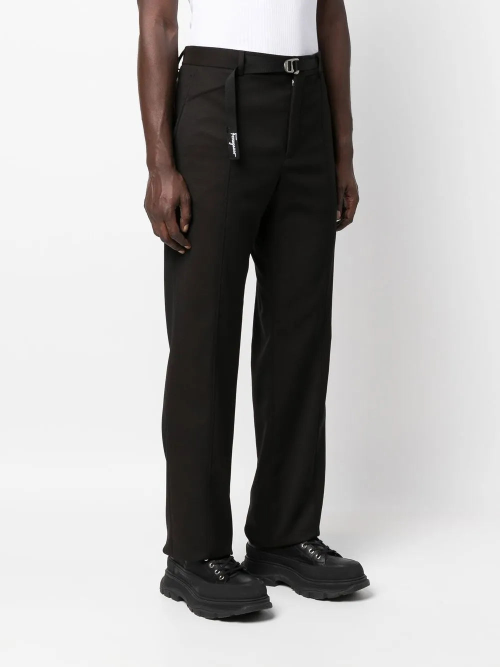 Ferragamo Straight-Leg Belted Trousers