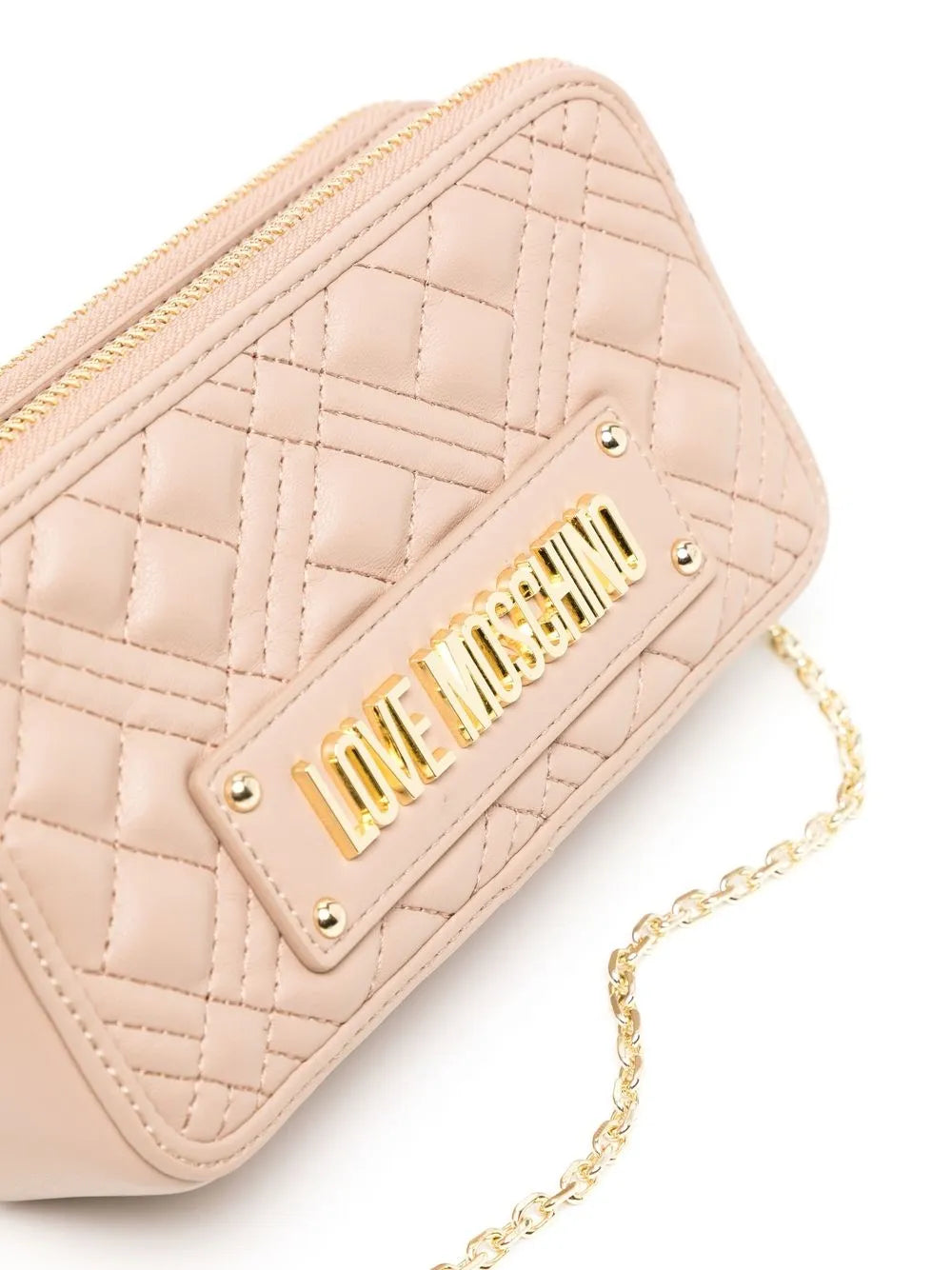 Love MOSCHINO TRACOLLINA QUILTED PU TAUPE