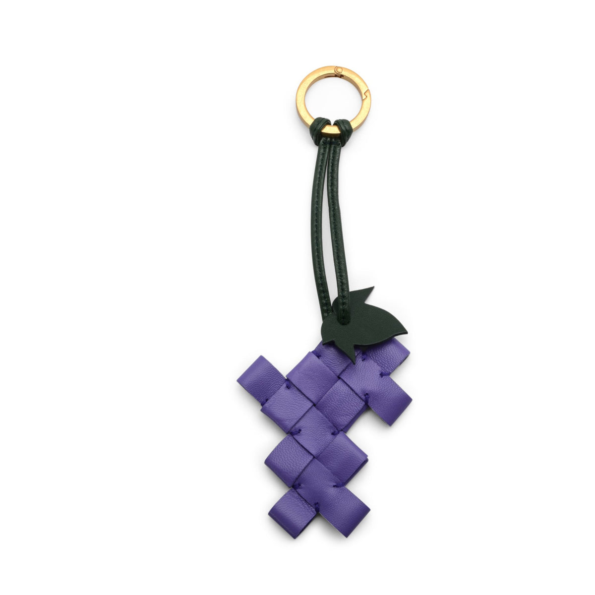 Bottega Veneta Intrecciato Weave Grape Keyring
