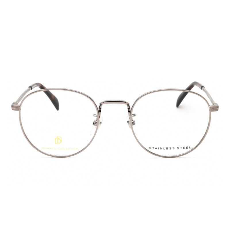 David Beckham Eyeglasses Round Full Rim, Ruthenium Frame and Clear Demo Lenses Lens DB101506LB00