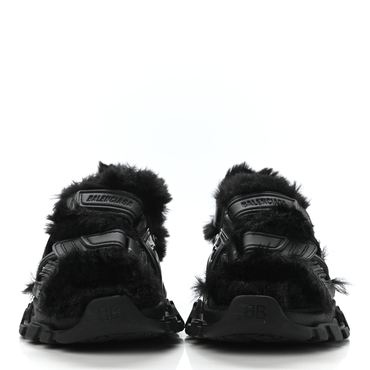 Balenciaga Faux-Fur Track Sandals