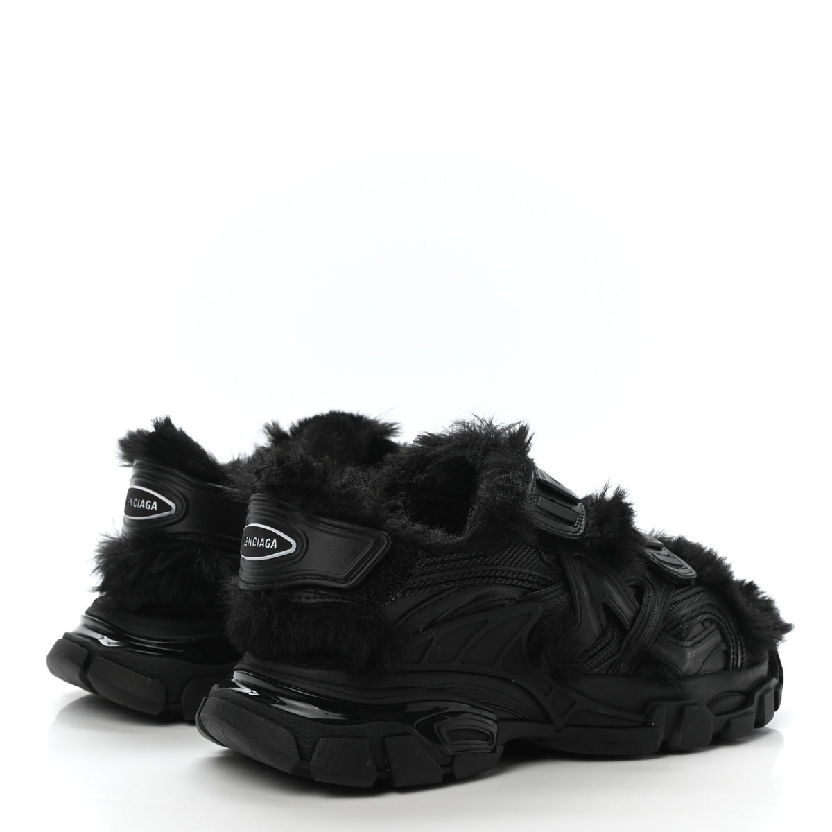 Balenciaga Faux-Fur Track Sandals