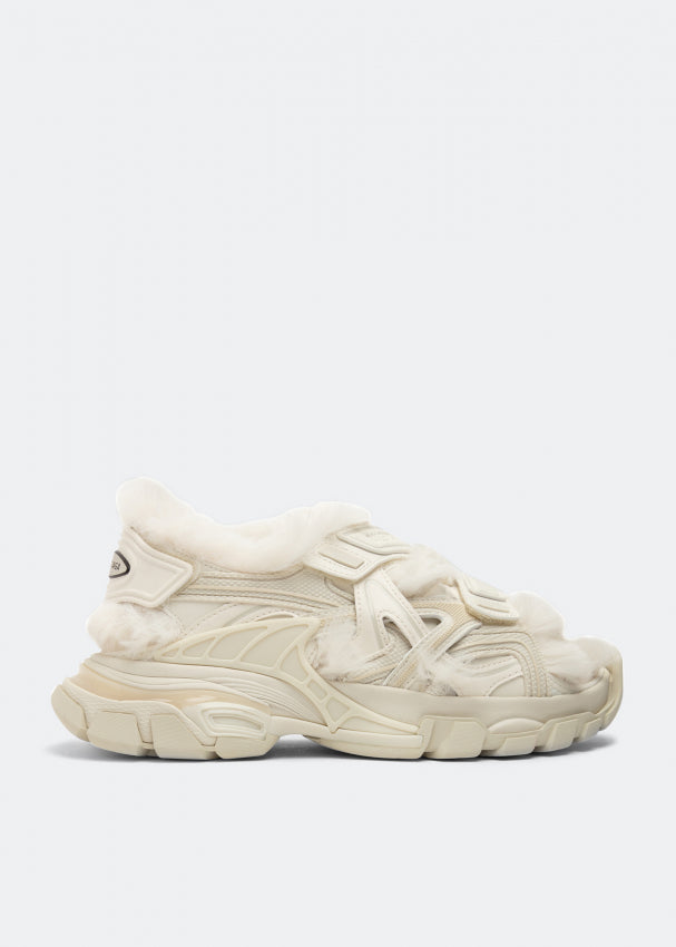Balenciaga Faux-Fur Track Sandals