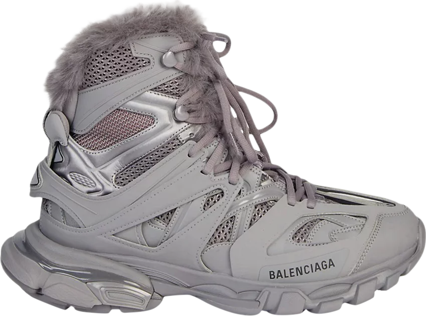Balenciaga Track Hike Faux Fur-Lined Sneakers 'Grey'