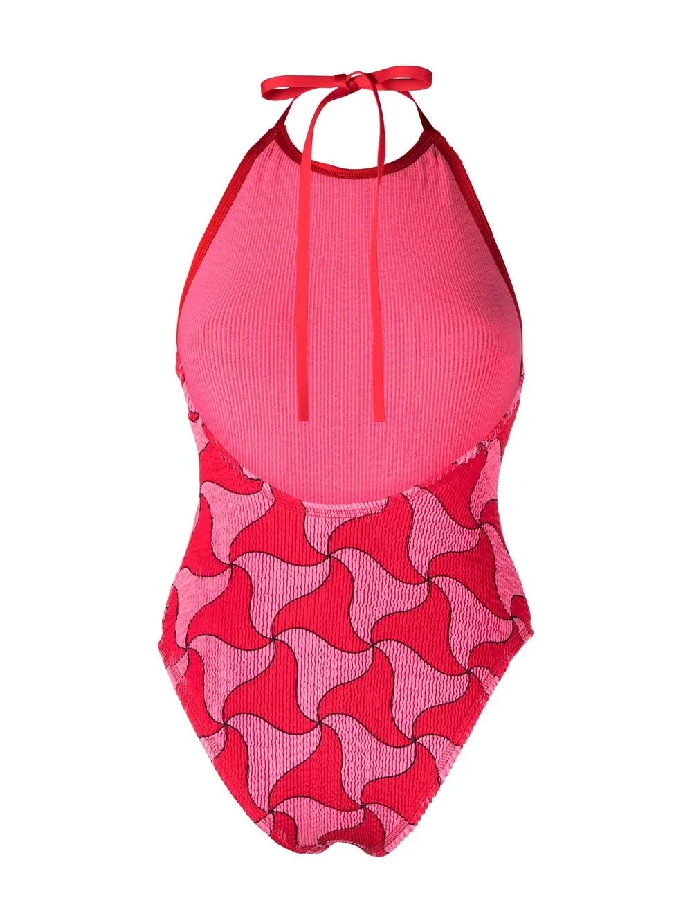 Bottega Veneta Crinkle Ghost Halterneck Swimsuit