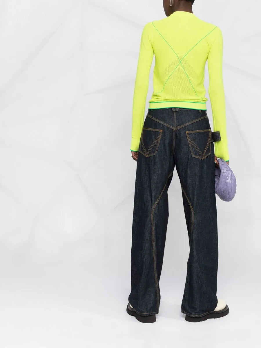 Bottega Veneta Contrast-Stitch Crew-Neck Jumper