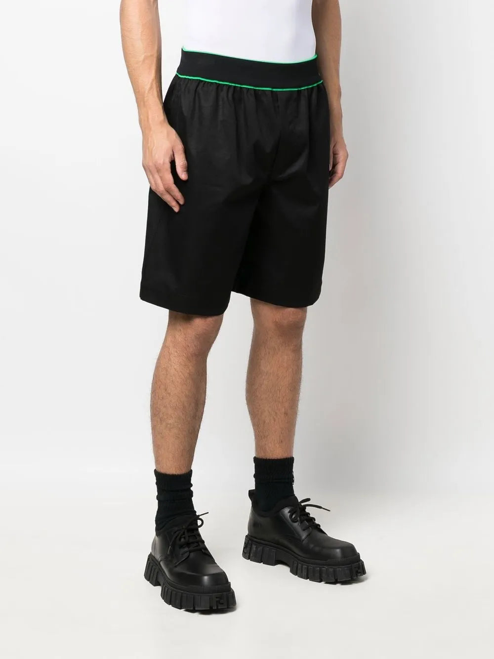 Bottega Veneta Logo Waistband Bermuda Shorts
