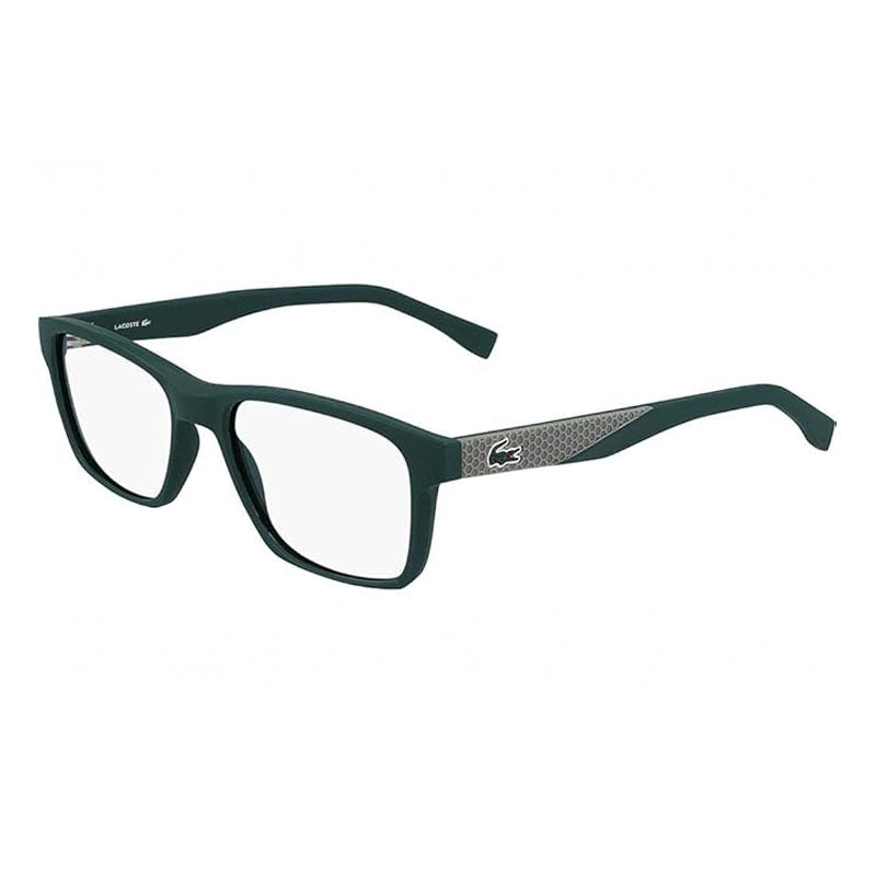 Lacoste Eyeglasses Rectangle Full Rim, Matte Green Frame and Clear Demo Lenses Lens L2862315