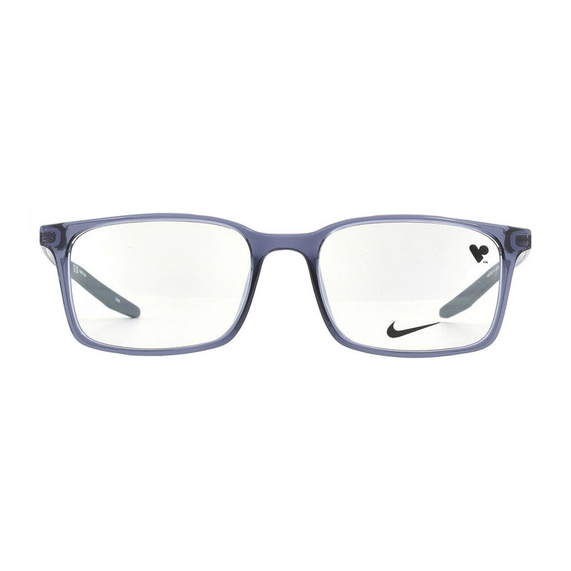 Nike Eyeglasses Rectangle Full Rim, Thunder Blue Frame and Clear Demo Lenses Lens NIKE7282412