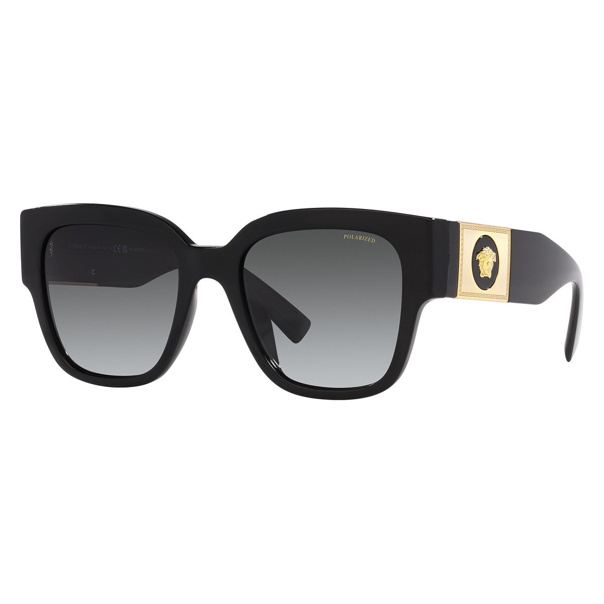 Versace Sunglasses Square Full Rim, Black Frame and Polarized Grey Gradient Lens VE4437UGB1/T3