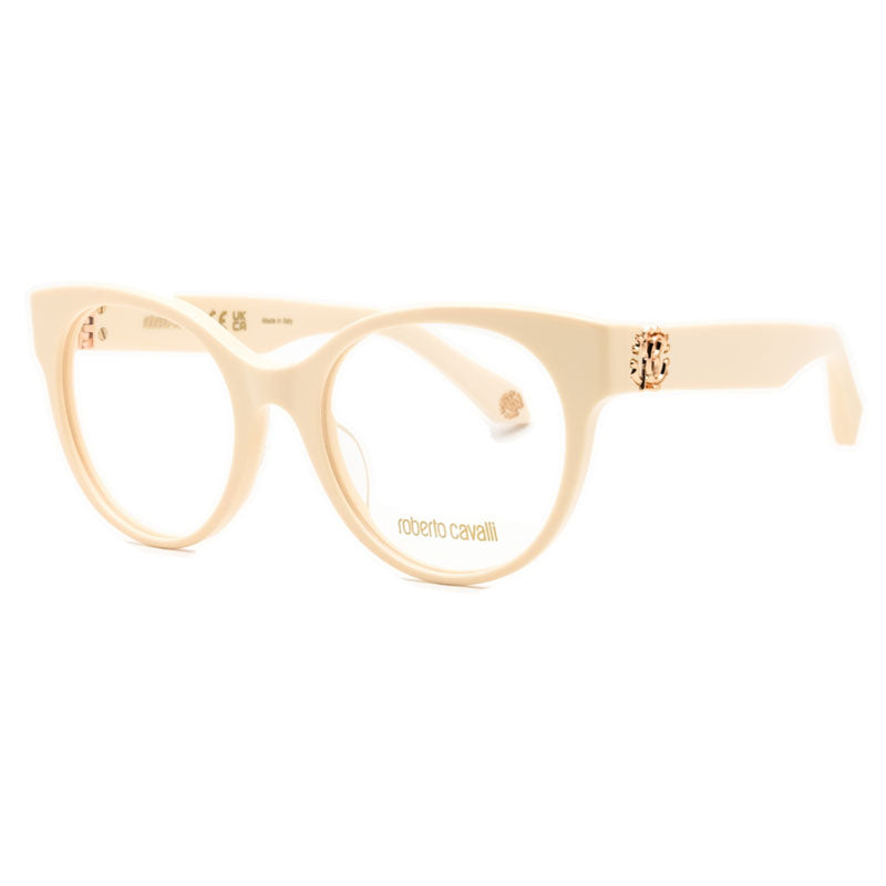 Roberto Cavalli Eyeglasses Square Full Rim, Shiny Beige Frame and Clear Demo Lenses Lens VRC027M09X7