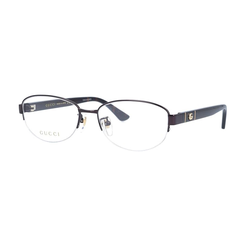 Gucci Eyeglasses Square Full Rim, Brown Frame and Clear Demo Lenses Lens GG0859OJ002