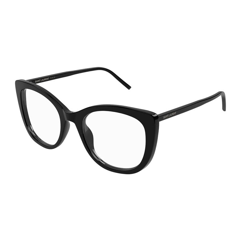 Saint Laurent Eyeglasses Square Full Rim, Shiny Black Frame and Clear Demo Lens Lens SL778001