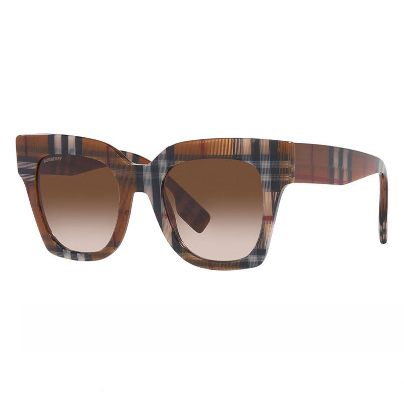 Burberry Sunglasses Square Full Rim, Check Brown Frame and Brown Gradient Lens BE4364396713