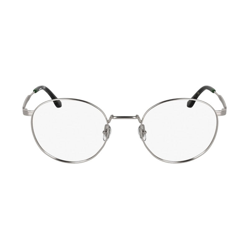 Lacoste Eyeglasses Round Full Rim, Light Gunmetal Frame and Clear Demo Lenses Lens L2308033