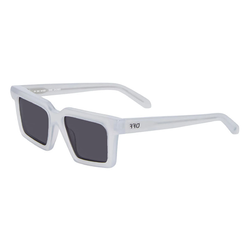 Off-White Sunglasses Square Full Rim, Shiny Grey Frame and Dark Grey Lens OERI142WINDSOR0907